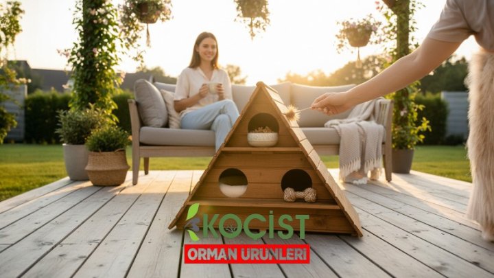 Ahşap Kedi Evi 3Lü Model 1 - Görsel 5