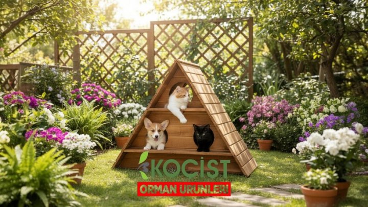 Ahşap Kedi Evi 3Lü Model 1 - Görsel 7