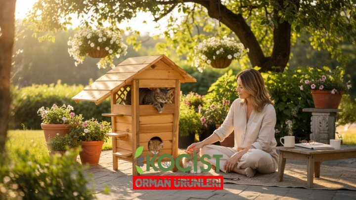 Ahşap Kedi Oyun Evi Model 1 - Görsel 6