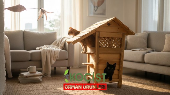 Ahşap Kedi Oyun Evi Model 1 - Görsel 5