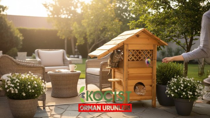Ahşap Kedi Oyun Evi Model 1 - Görsel 3