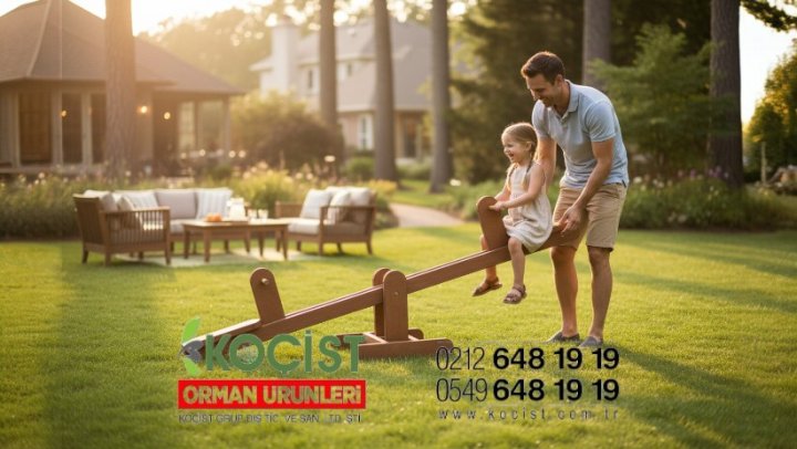Küçük Boy Ahşap Tahterevalli | Güvenli ve Dayanıklı Çocuk Oyun Grubu Model 1 - Görsel 6