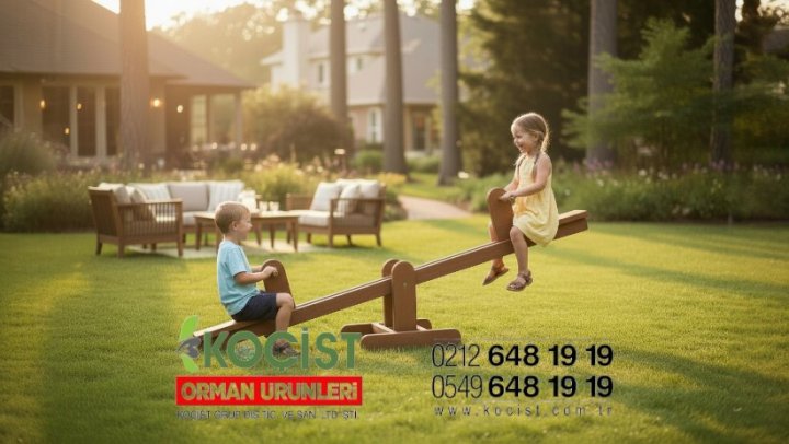 Küçük Boy Ahşap Tahterevalli | Güvenli ve Dayanıklı Çocuk Oyun Grubu Model 1 - Görsel 5