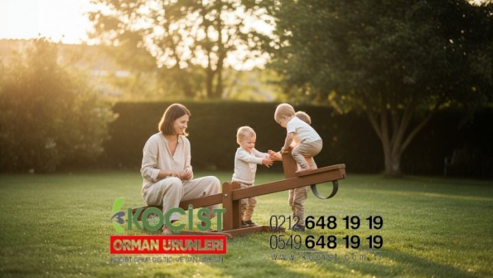 Küçük Boy Ahşap Tahterevalli | Güvenli ve Dayanıklı Çocuk Oyun Grubu Model 1 - Görsel 3