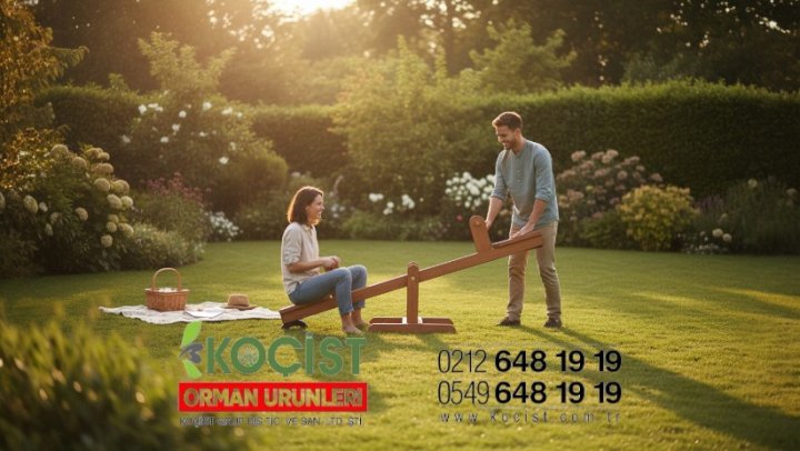 Küçük Boy Ahşap Tahterevalli | Güvenli ve Dayanıklı Çocuk Oyun Grubu Model 1 - Görsel 1