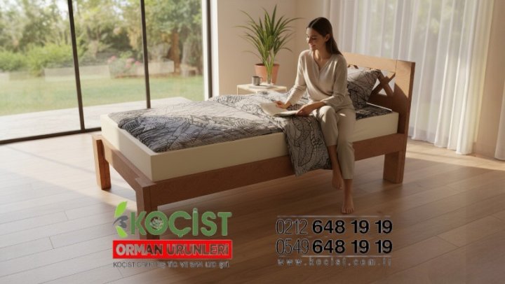 Ahşap Yatak Tek Kişilik 190 X 90 Model 1 - Görsel 1