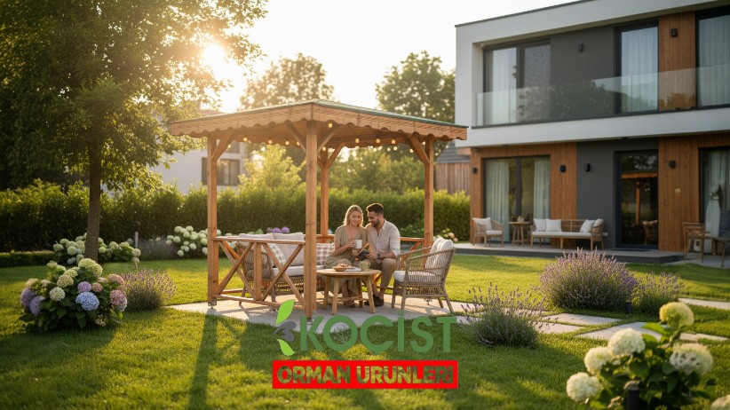2x2 m Ahşap Çardak | Kompakt Bahçe Çardağı – Kamelya & Kameriye Model 1 - Görsel 2