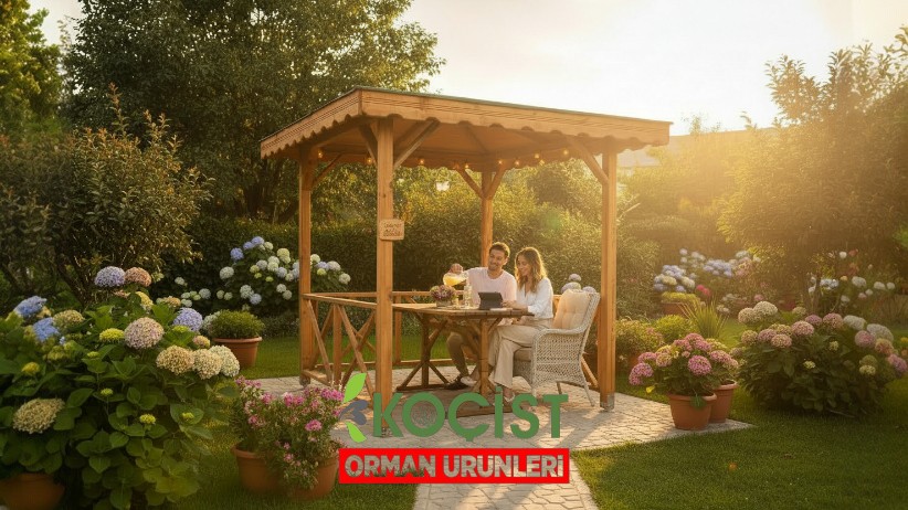 2x2 m Ahşap Çardak | Kompakt Bahçe Çardağı – Kamelya & Kameriye Model 1 - Görsel 6