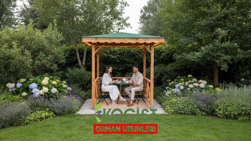 2x2 m Ahşap Çardak | Kompakt Bahçe Çardağı – Kamelya & Kameriye Model 1 - Görsel 3