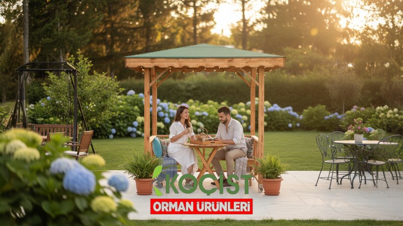 2x2 m Ahşap Çardak | Kompakt Bahçe Çardağı – Kamelya & Kameriye Model 1 - Görsel 4