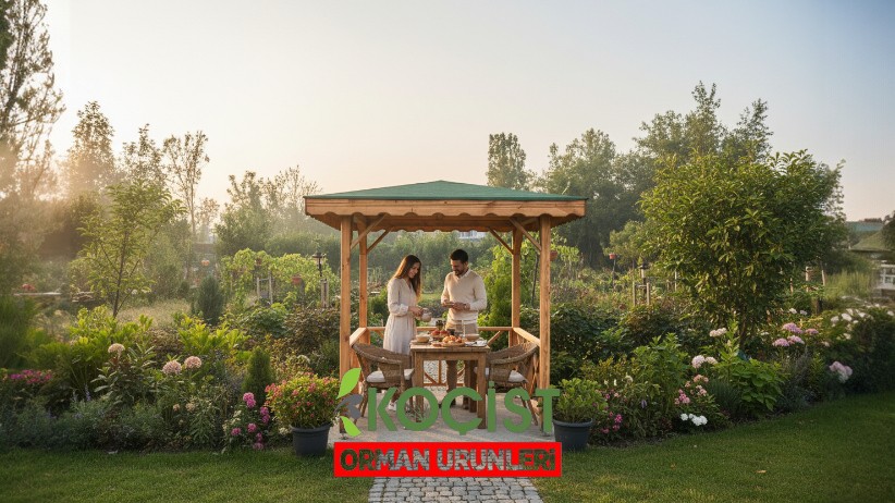 2x2 m Ahşap Çardak | Kompakt Bahçe Çardağı – Kamelya & Kameriye Model 1 - Görsel 5