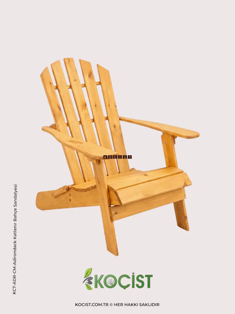 Adirondack Katlanır Bahçe Sandalyesi Doğal Çam Ahşap, 6. görünüm