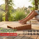 Ahşap Ayak Altı Ergonomik Destek – ön görünüm | Koçist