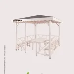 Ahşap Bahçe Kamelyası 3x3 m Beyaz | Zemin 350x350 cm, bahçede kullanım