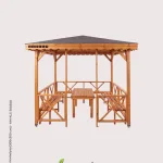 Ahşap Bahçe Kamelyası 3x3 m Teak | Zemin 350x350 cm, bahçede kullanım