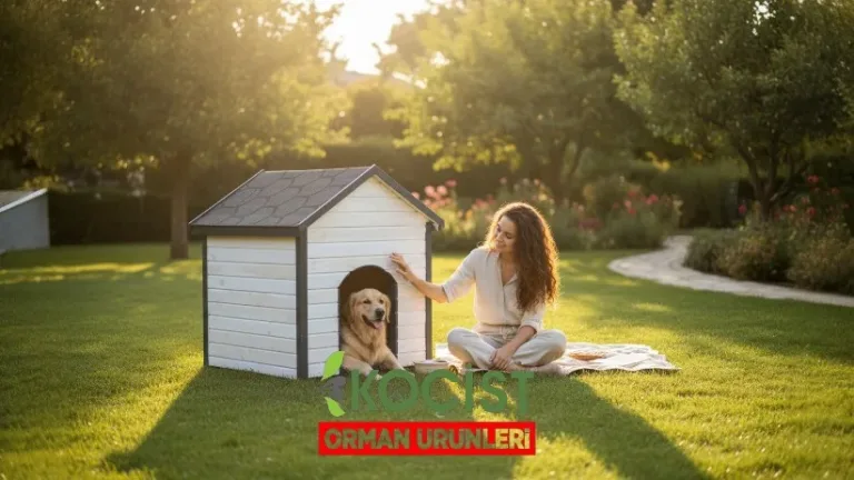 Ahşap Köpek Kulübesi Beyaz – ön görünüm | Koçist
