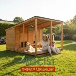 Ahşap Köpek Kulübesi Özel Seri Verandalı – detay görünüm (3) | Koçist