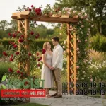 Ahşap Pergola Giriş Kapısı Geniş – ön görünüm | Koçist