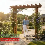 Ahşap Pergola Giriş Kapısı Geniş – detay görünüm (4) | Koçist