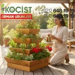 Ahşap Sebze Yatağı Dikey Küçük Boy – ön görünüm | Koçist