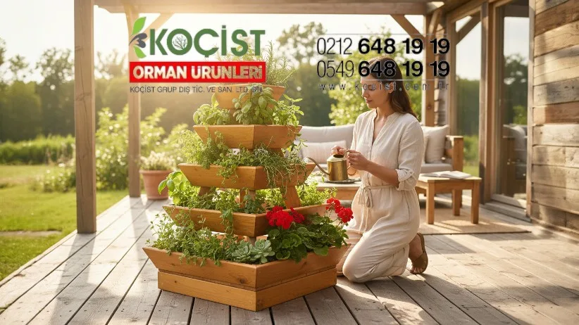 Ahşap Sebze Yatağı Dikey Küçük Boy – ön görünüm | Koçist