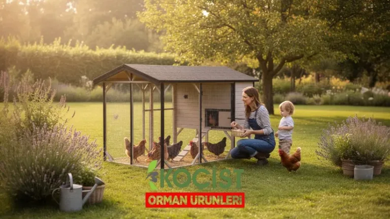 Ahşap Tavuk Kümesi Beyaz – ön görünüm | Koçist