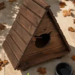 Ahşap Kedi Evi Tekli – Ceviz, ürün görseli