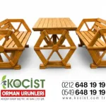 Dekoratif Ahşap Oturma Grubu 6 Kişilik – yan görünüm | Koçist