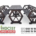 Dekoratif Ahşap Oturma Grubu 8 Kişilik – yan görünüm | Koçist