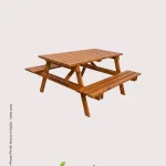 Bahçede kullanılan Ormancı 6 kişilik teak rengi