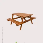 Ormancı ahşap piknik masası 6 kişilik teak rengi