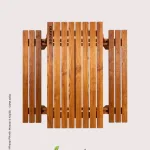 Teak rengi 6 kişilik ahşap bahçe masası